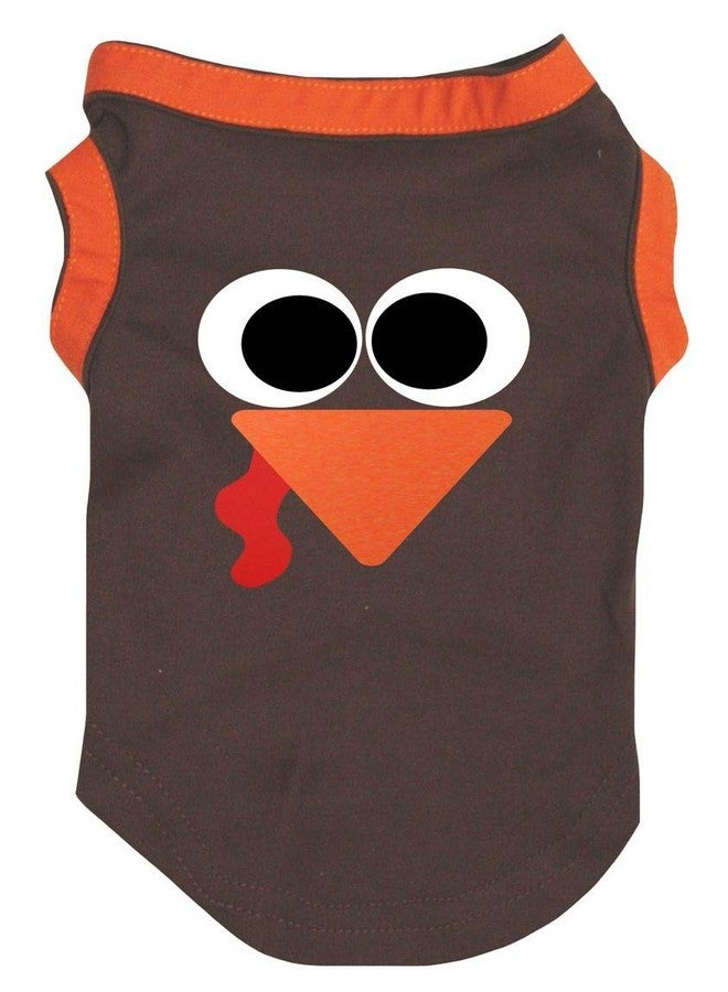 Petitebella Cute Turkey Face Puppy Dog Shirt (Brown/Orange, XX-Large)